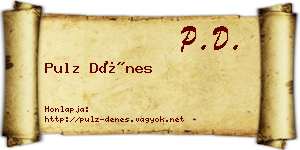 Pulz Dénes névjegykártya